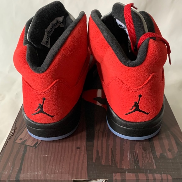Nike Air Jordan Retro 5 ‘Raging Bull’ Varsity Red Suede 9 - Picture 5 of 10
